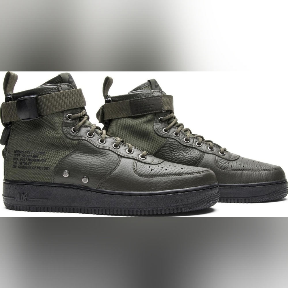 Nike SF 2017  Air Force 1 Mid 'Sequoia' Green/Camo Combat Sneaker Shoes